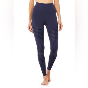 Alo Navy Blue Moto Leggings